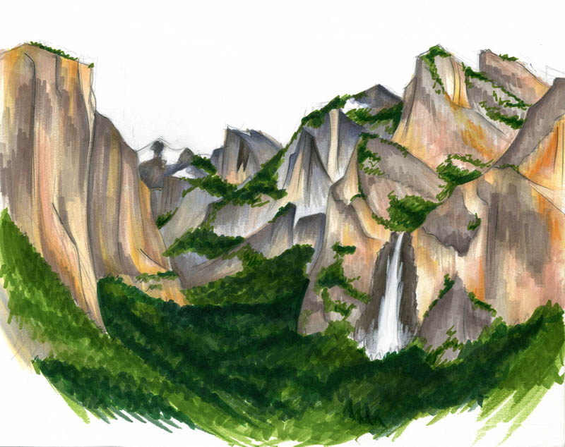 yosemite sketch