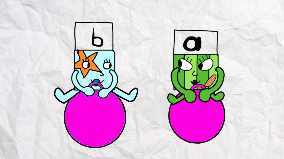 Alphablocks Hop Alphablock B and Alphablock A on Pink Hopper balls by Jurrianskylark on ...