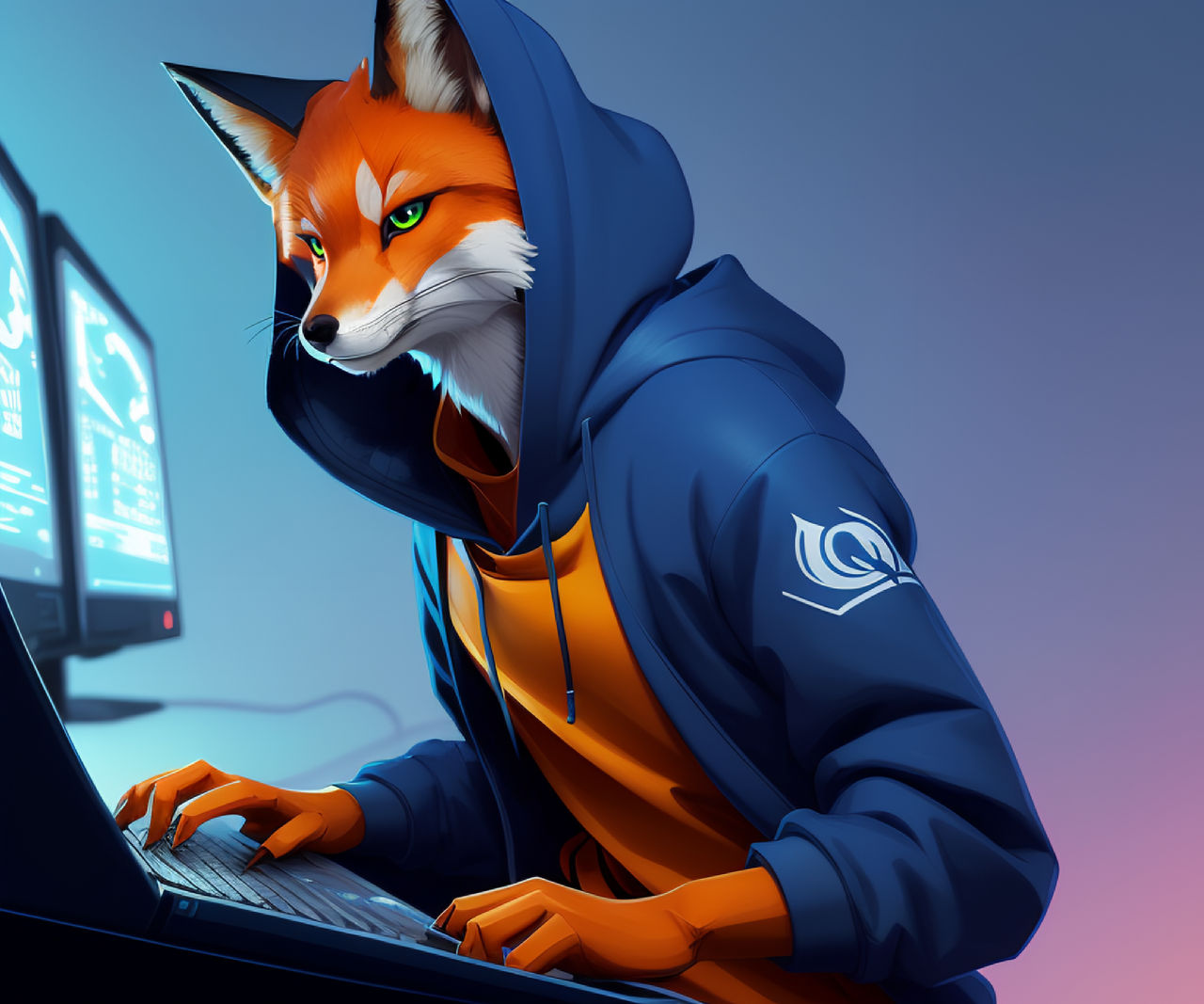Ai hacker fox by le8sy4Z2 on DeviantArt