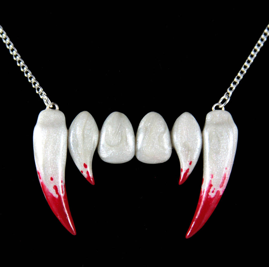 Bloody Vampire Teeth Necklace