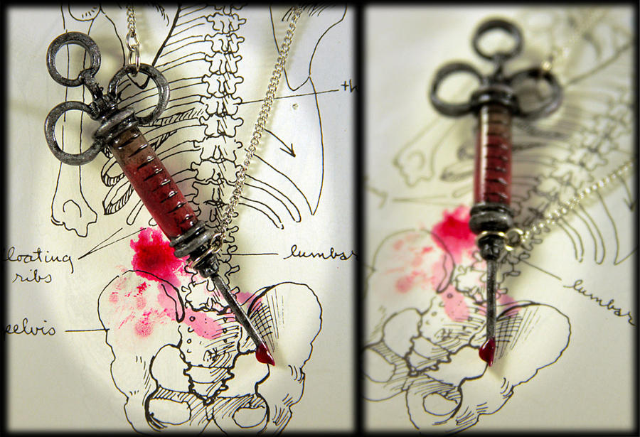 Blood filled Antique Syringe.... by NeverlandJewelry