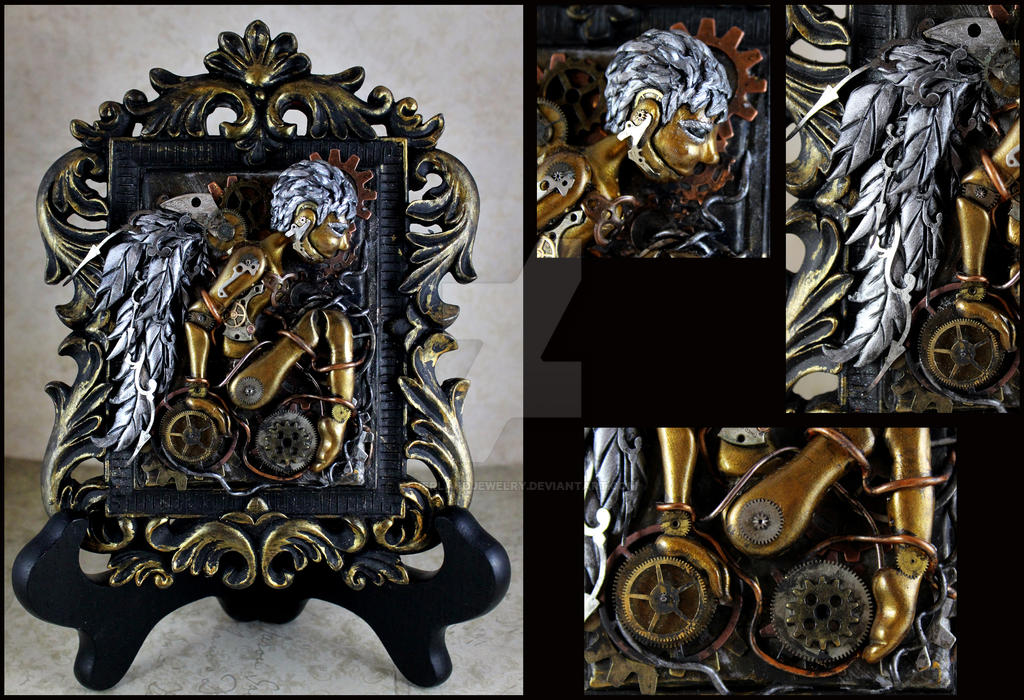 Clockwork Sliver Wing Angel Sculpture.... You can by NeverlandJewelry ...