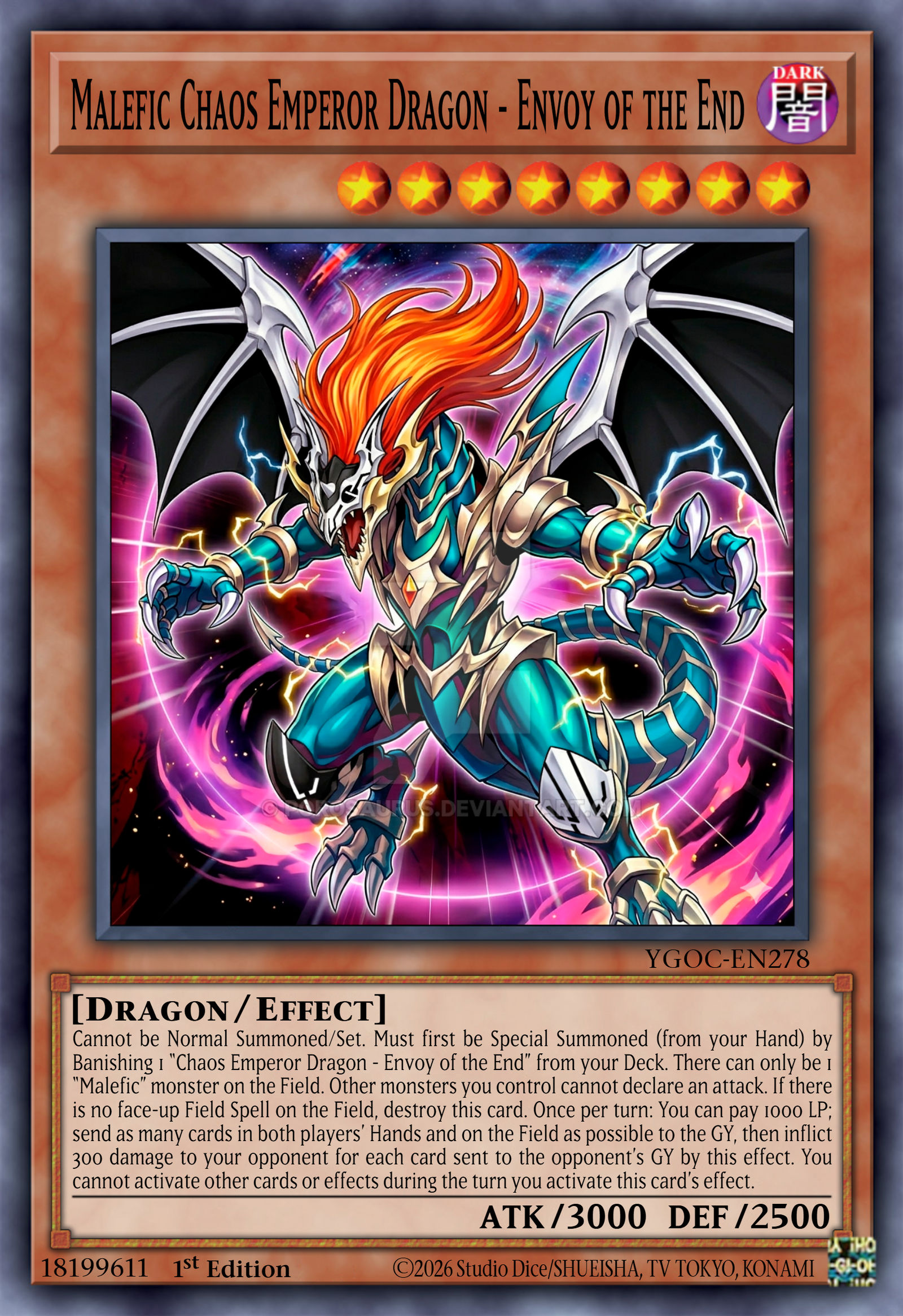 yugioh card chaos emperor dragon Secret Rare Attack Malefic Chaos Emperor Dragon -