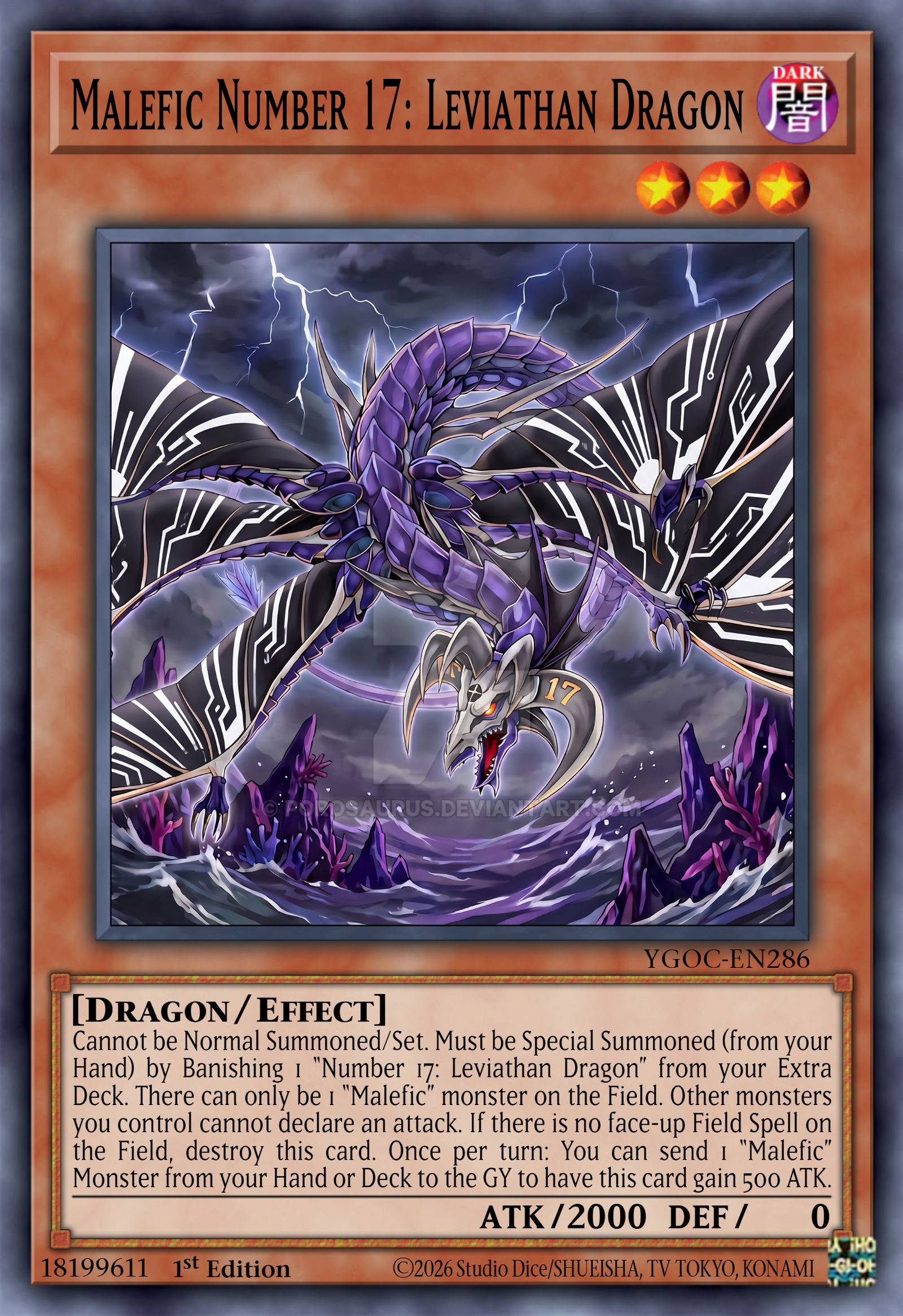 leviathan dragon yugioh card Yu-Gi-Oh! - Number 17: (YuGiOh TCG Card) 2011 Yu-Gi-Oh! Series 8 it cannot attack your opponent directly. Yu-Gi-Oh! - Number 17: Leviathan