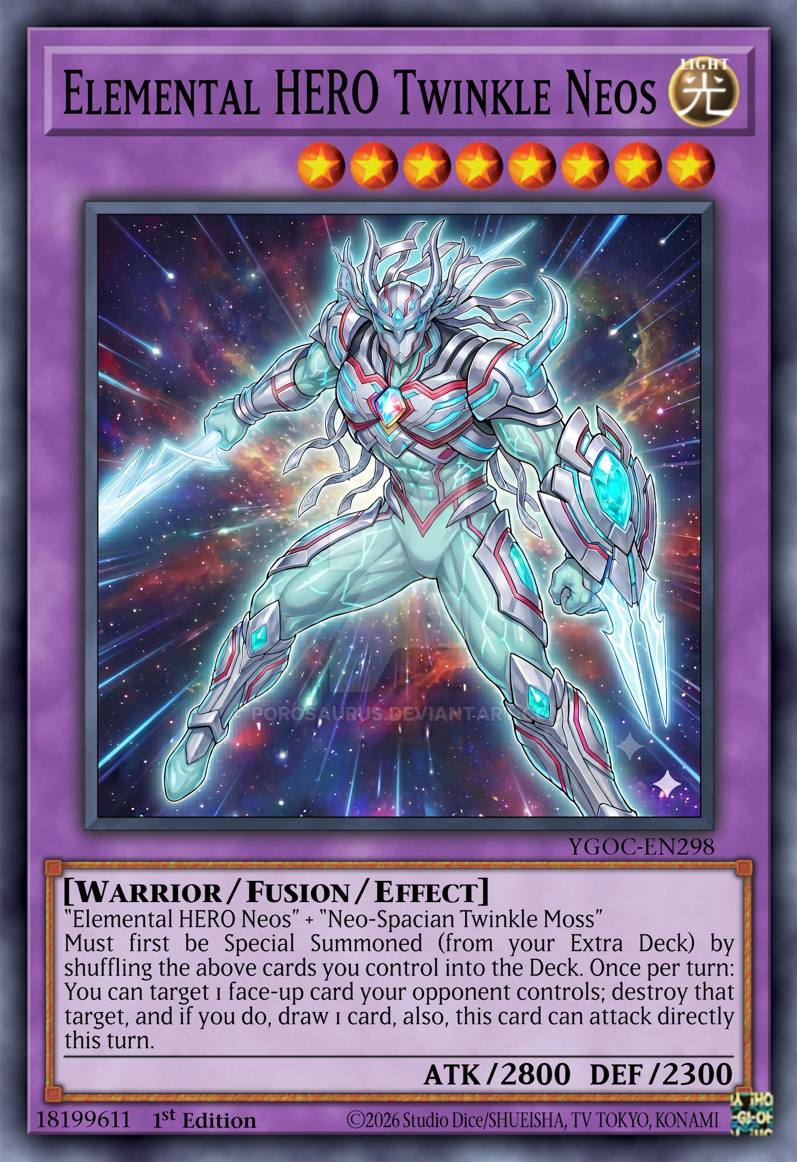 yugioh card neos Yu-Gi-Oh! - Elemental Hero Divine (CSOC-EN098) - Crossroads of Chaos - 1st Edition If this card battles an opponents monster 3D Yu-Gi-Oh Card: Elemental HERO