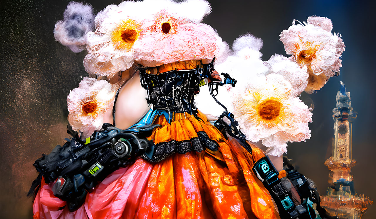 Floral cyberpunk rococo Lady by LizaGraphicDesigner on DeviantArt