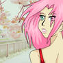 A walk on the Sakura Blossoms Park.. Sakura Haruno