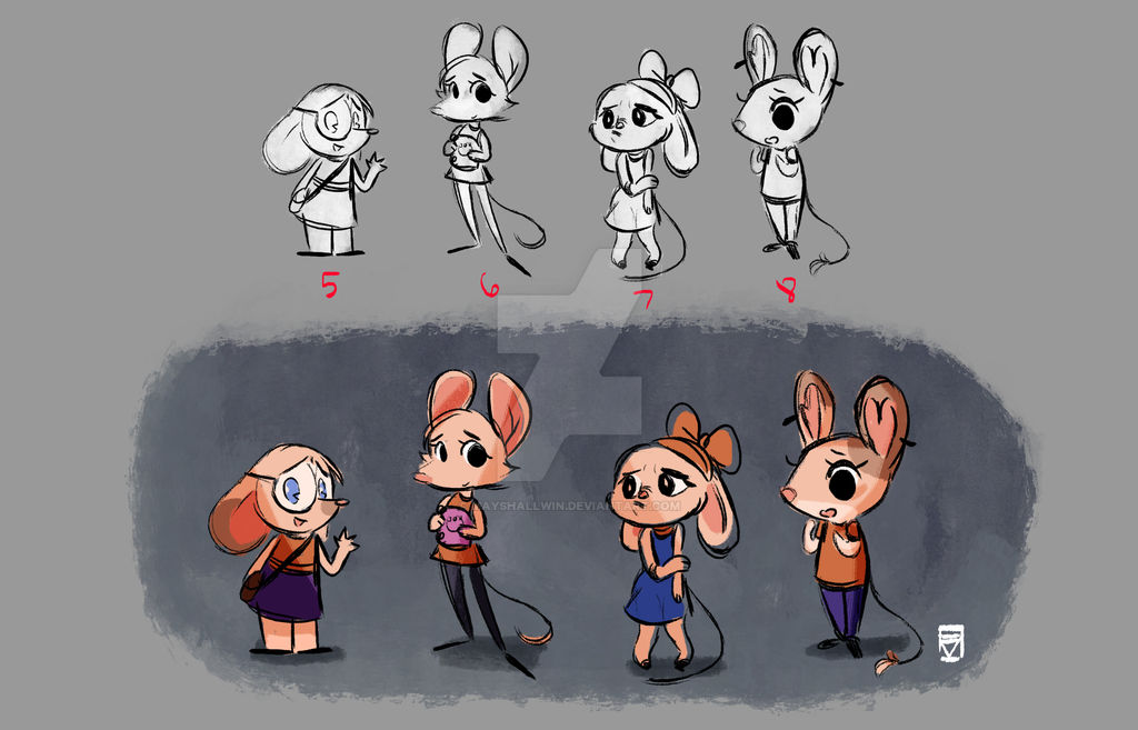 Mouse Character Designs 2 by mayshallwin on DeviantArt