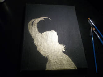 Silhouette Painting Of Loki By Bloodyrose143-d7shm
