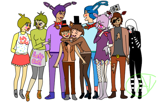 Anime Human Fnaf 2 Poster by BlackFireGaming on DeviantArt