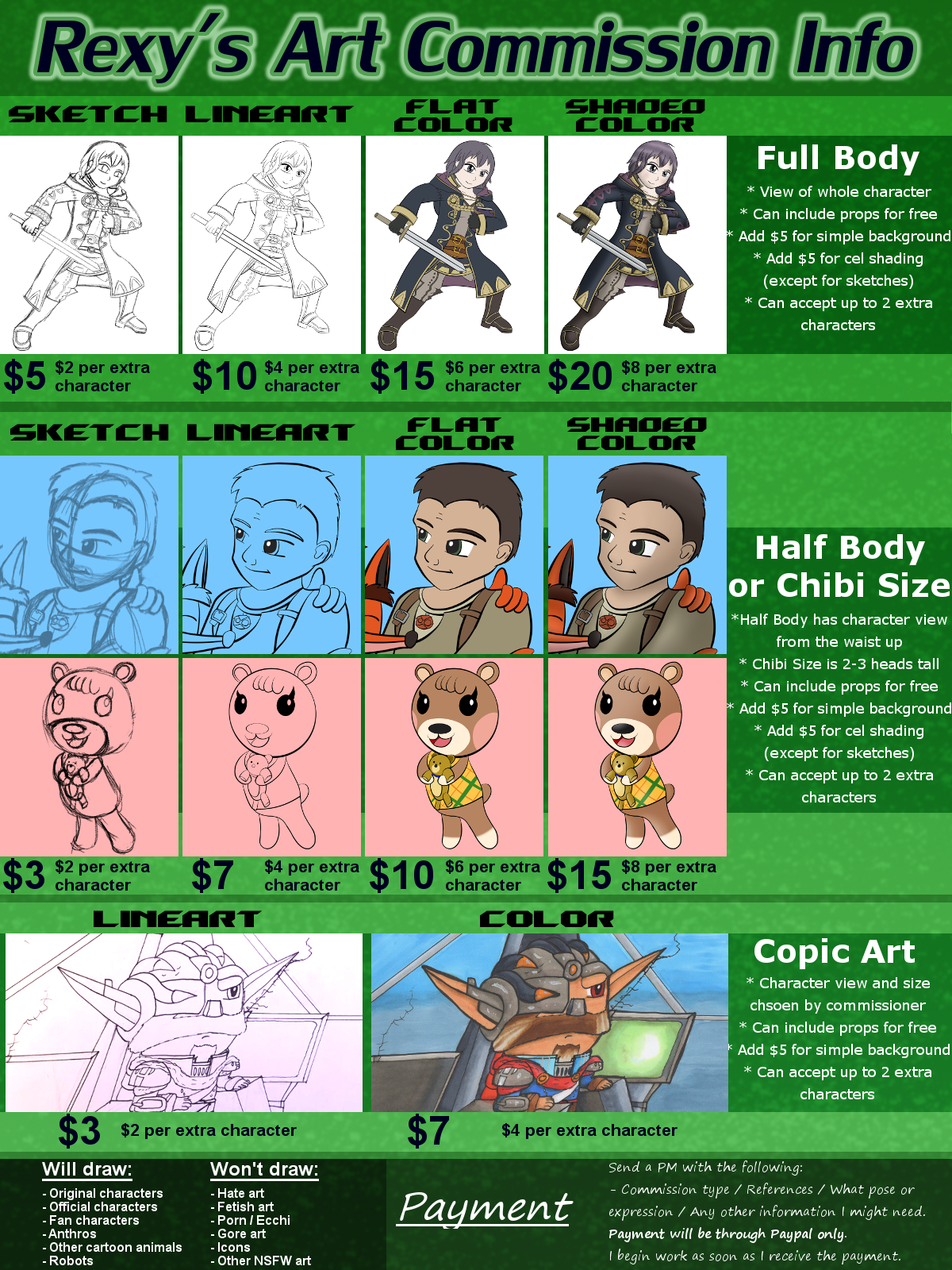 Rexy's Commission Information