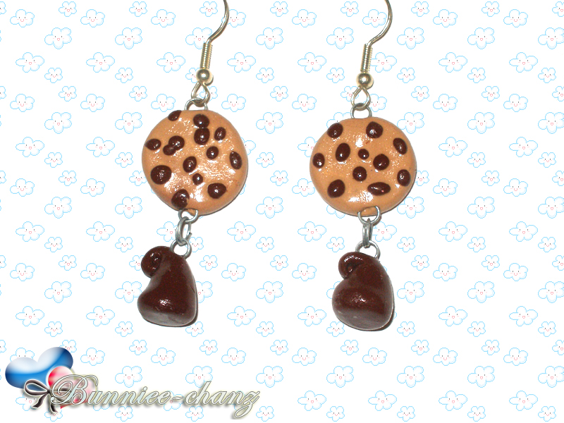 Yum yum Cookie Choco Earrings.