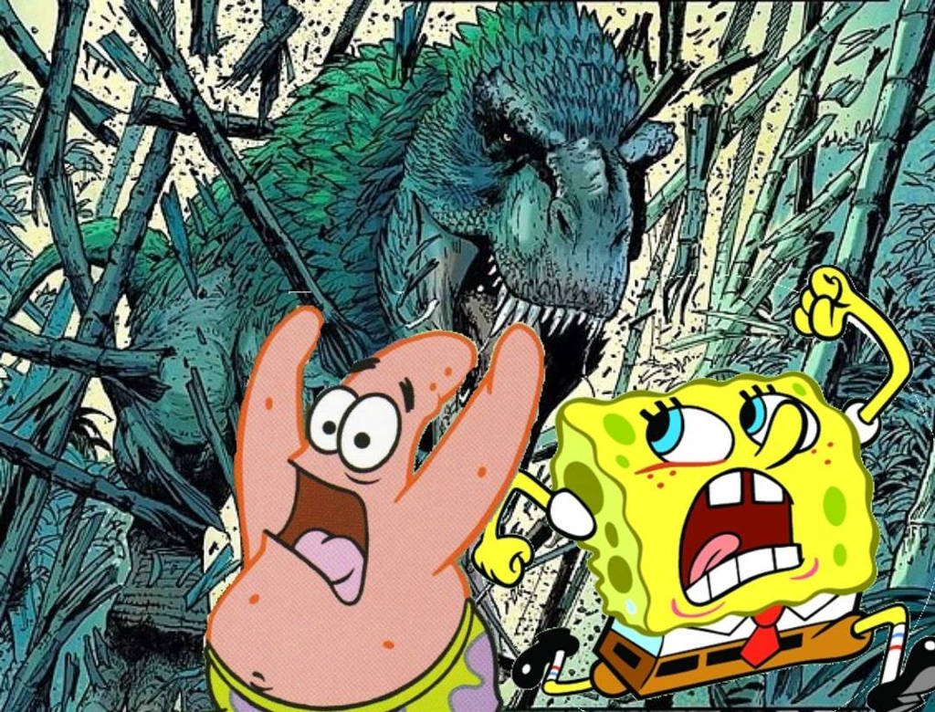 Primitive war Father rex chases spongebob and pat by THEJURASSICWONDER ...