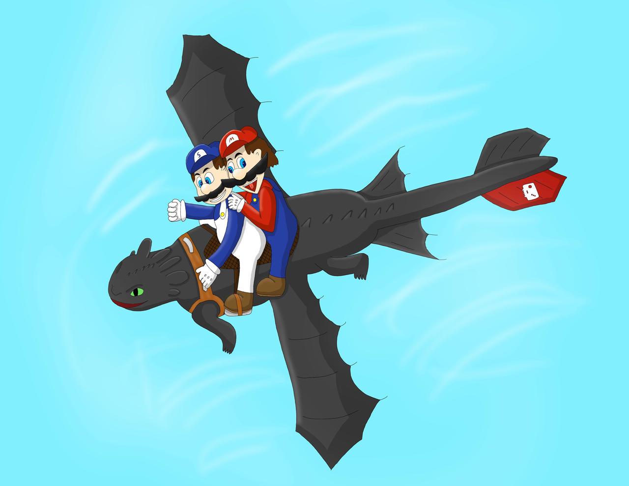 SMG4 and Mario, the Dragon Riders by Drag0nfan29 on DeviantArt
