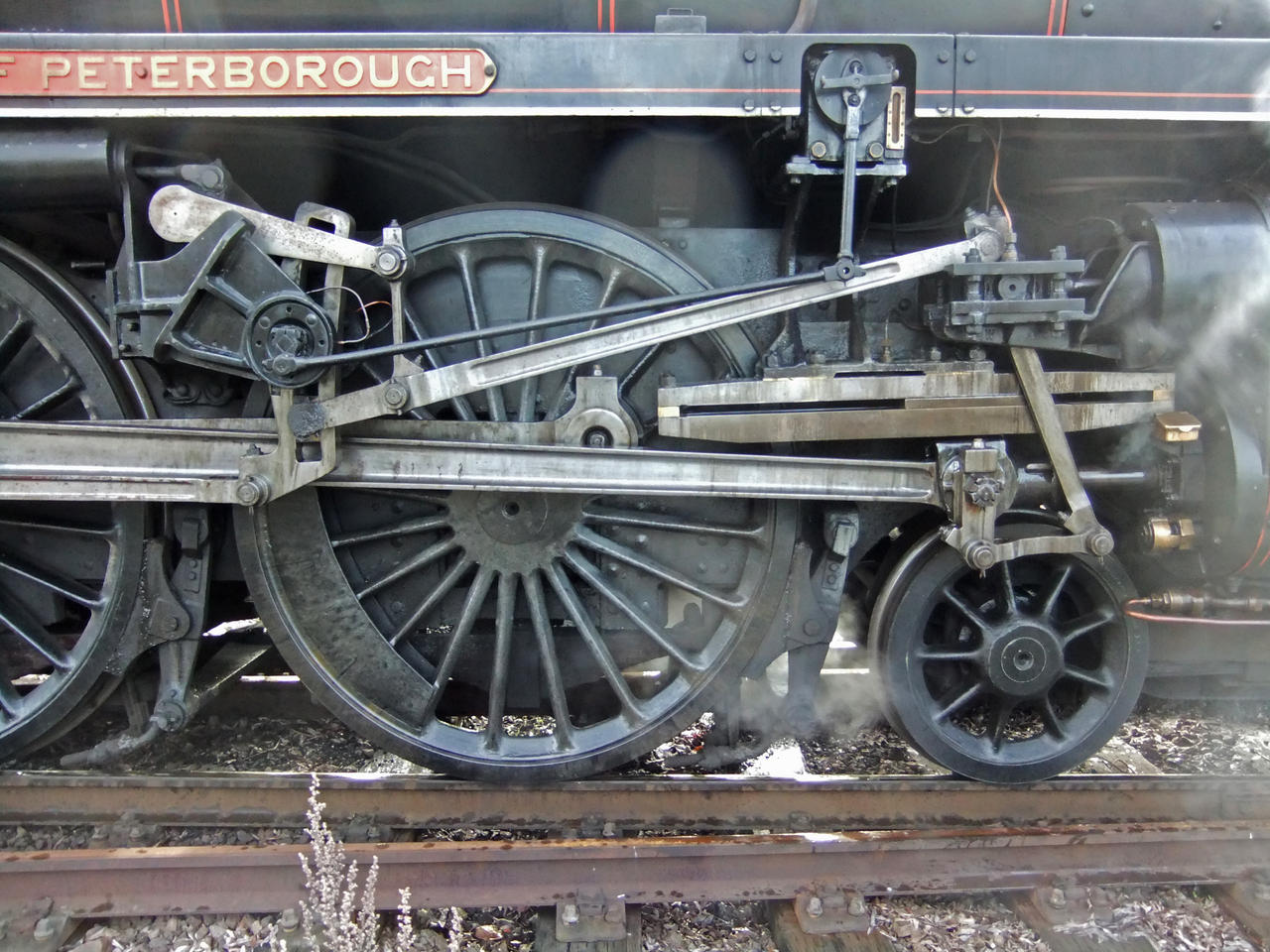 Train detail: valve gear and mechanical lubricator by fuguestock