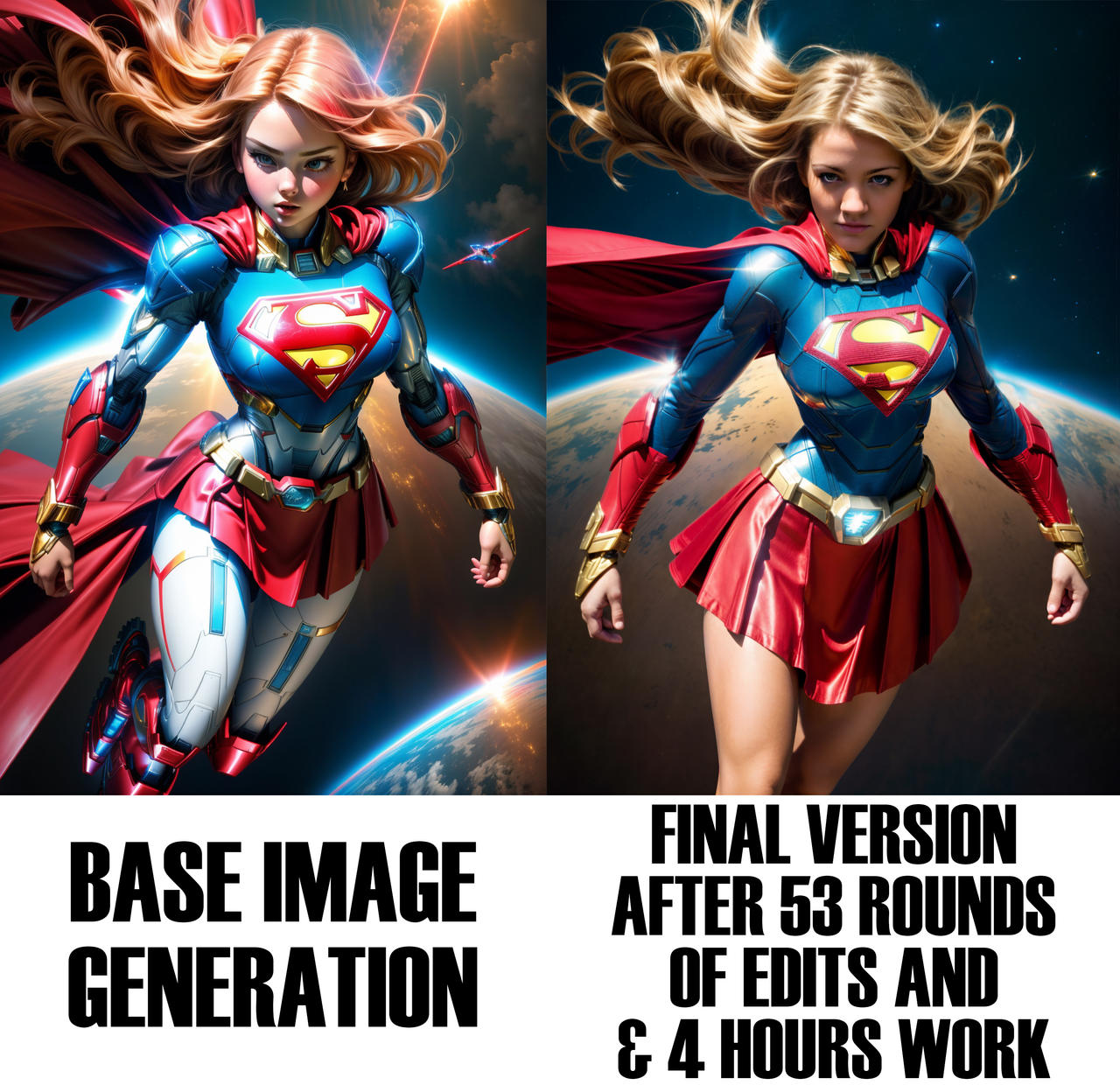 Ai stable diffusion SUPERGIRL start-finish