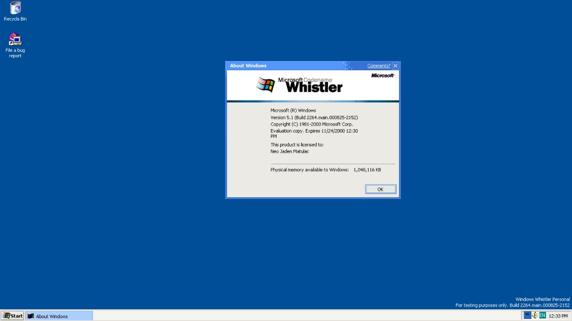 Windows Whistler Personal Build 2264 (Rare) by xXNeoJadenXx on DeviantArt