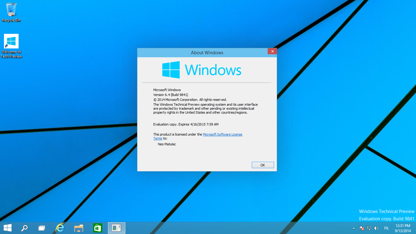 Windows 10 Build 9841 (Technical Preview) by xXNeoJadenXx on DeviantArt