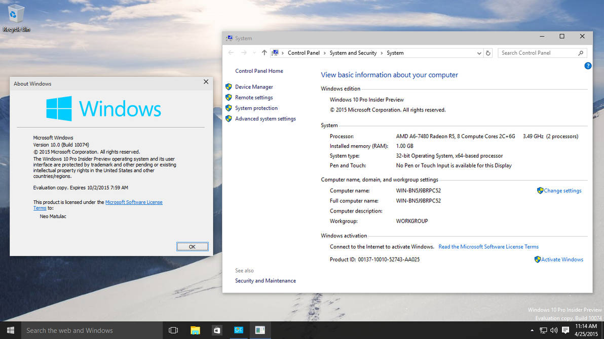 Gallery Windows 10 Insider Preview Build 10074 Windows 10 Build 10122