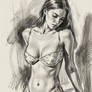 Floral Bikini - Charcoal Figure Sketch