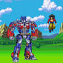 Optimus Prime Vs SSJ4 Goku sprite