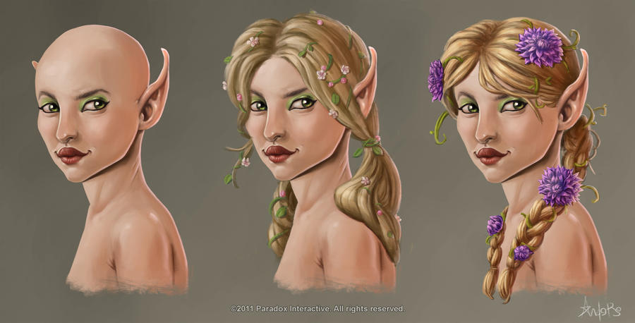 Female Elf hair style concepts