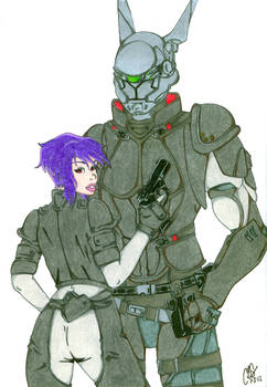 Major Motoko Kusanagi and Briareos Hecatonchires