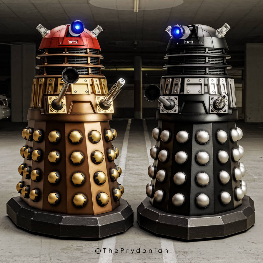 Reconnaissance Dalek and Dalek Commander by ThePrydonian on DeviantArt