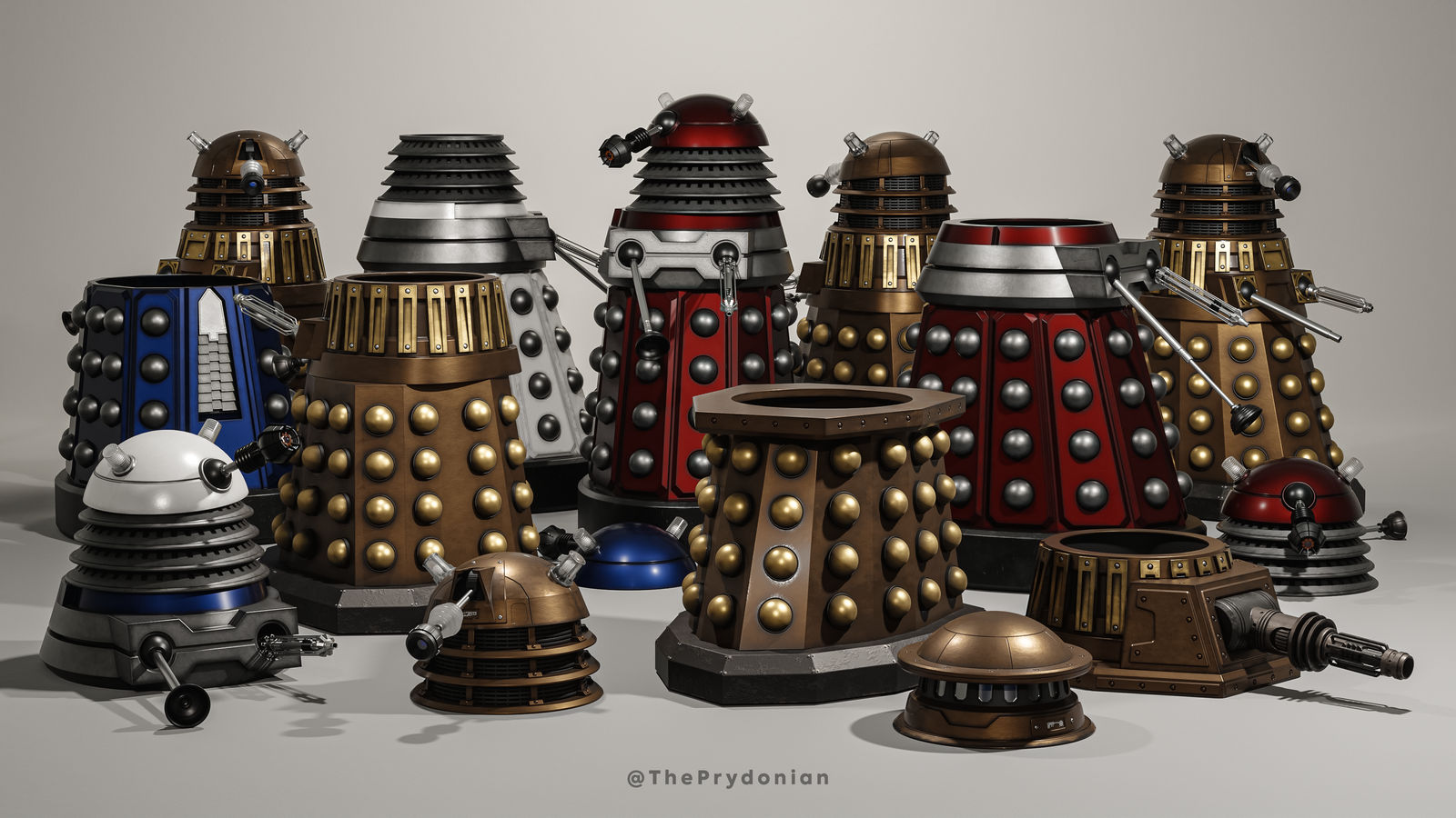 Dalek props on set - Victory of the Doctor