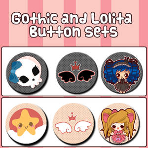 Gothic and Lolita Button sets