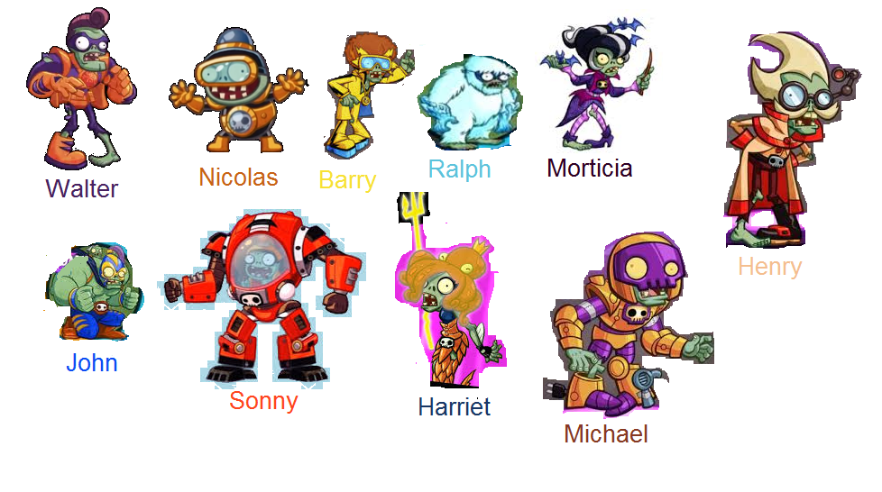 PVZ GW Characters and their full names by abedinhos on DeviantArt