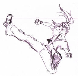 Downward aerial kick