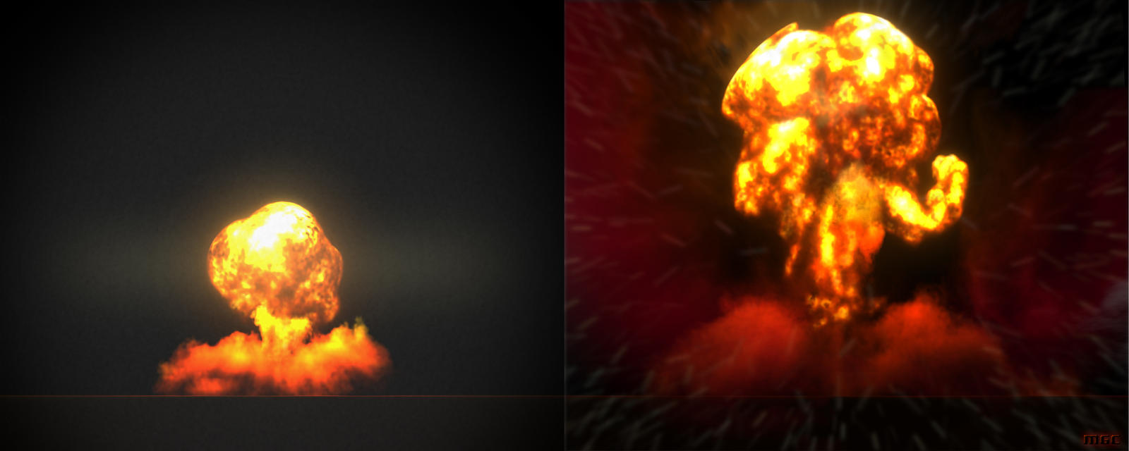 2 steps of a Nuke Explosion