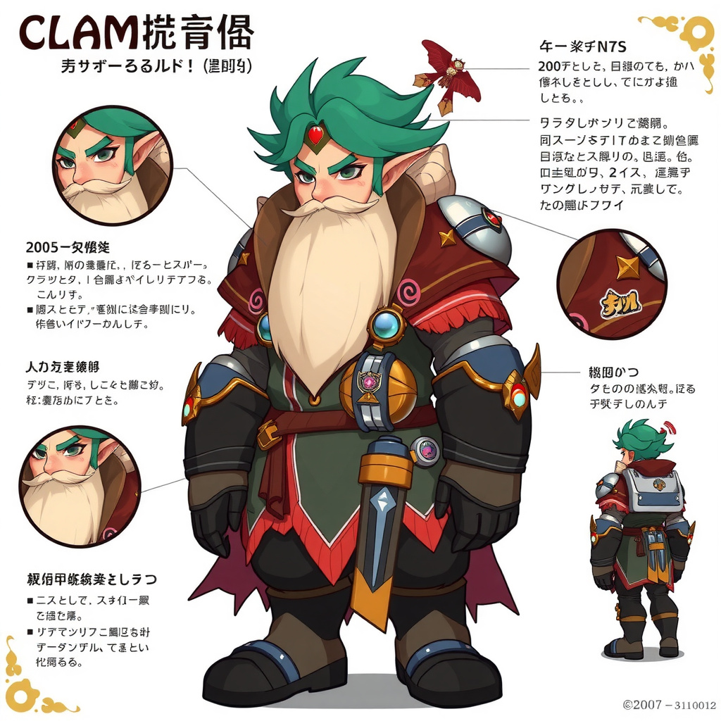 Dwarf yang professor Craftsman call Clam with gree