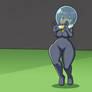 Anime style AN school girl in Alien suit