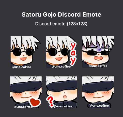 Satoru Gojo Discord Emotes By U Ne On Deviantart Satoru Gojo Discord Emotes By U Ne On Deviantart