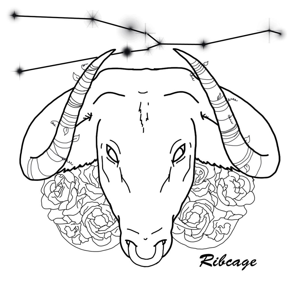 Taurus Line Work Taurus Tattoo Line Art by illustrator4life1818 on DeviantArt