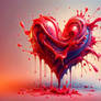 Melting Heart Vivid Love Abstract Art Heart Shape