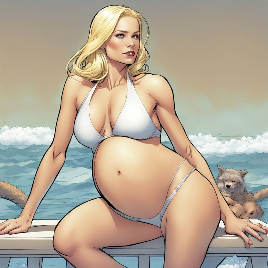 Emma Frost In A Bikini While Heavily Pregnant By Americanaussie On emma-frost-in-a-bikini-while-heavily-pregnant-by-americanaussie-on