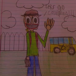 Baldi's basics camping fan art