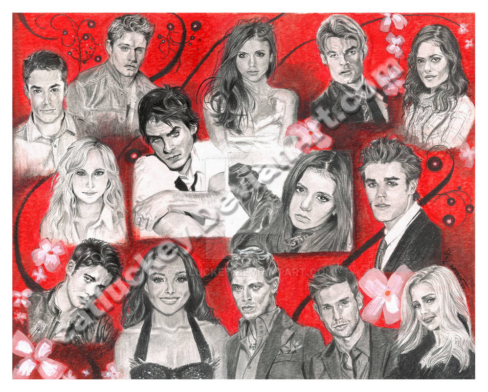 The Vampire Diaries Cast Portrait by Catluckey on DeviantArt