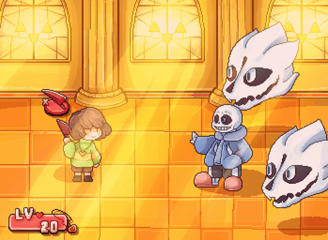 Sans vs Chara - Undertale fanart