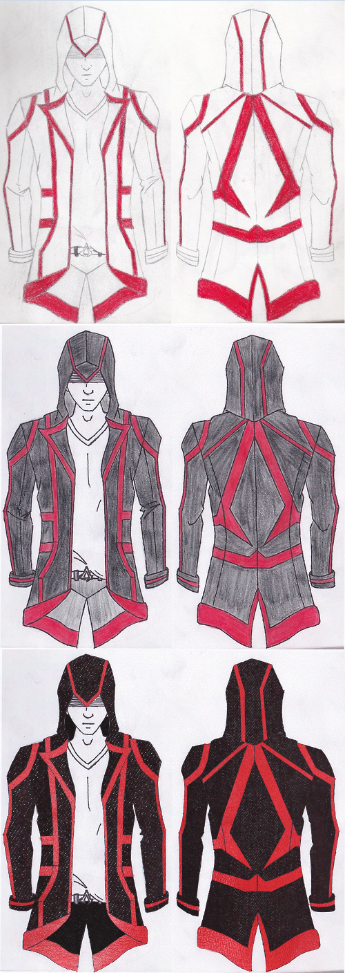 Assassin Jacket Original Design Progression by viperfan14 on DeviantArt