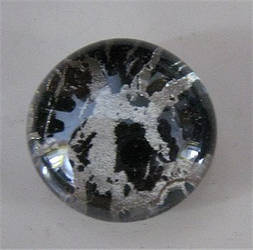 Silver and Black Nail Polish Glass Cabochon