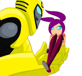 Violet and bumblebee