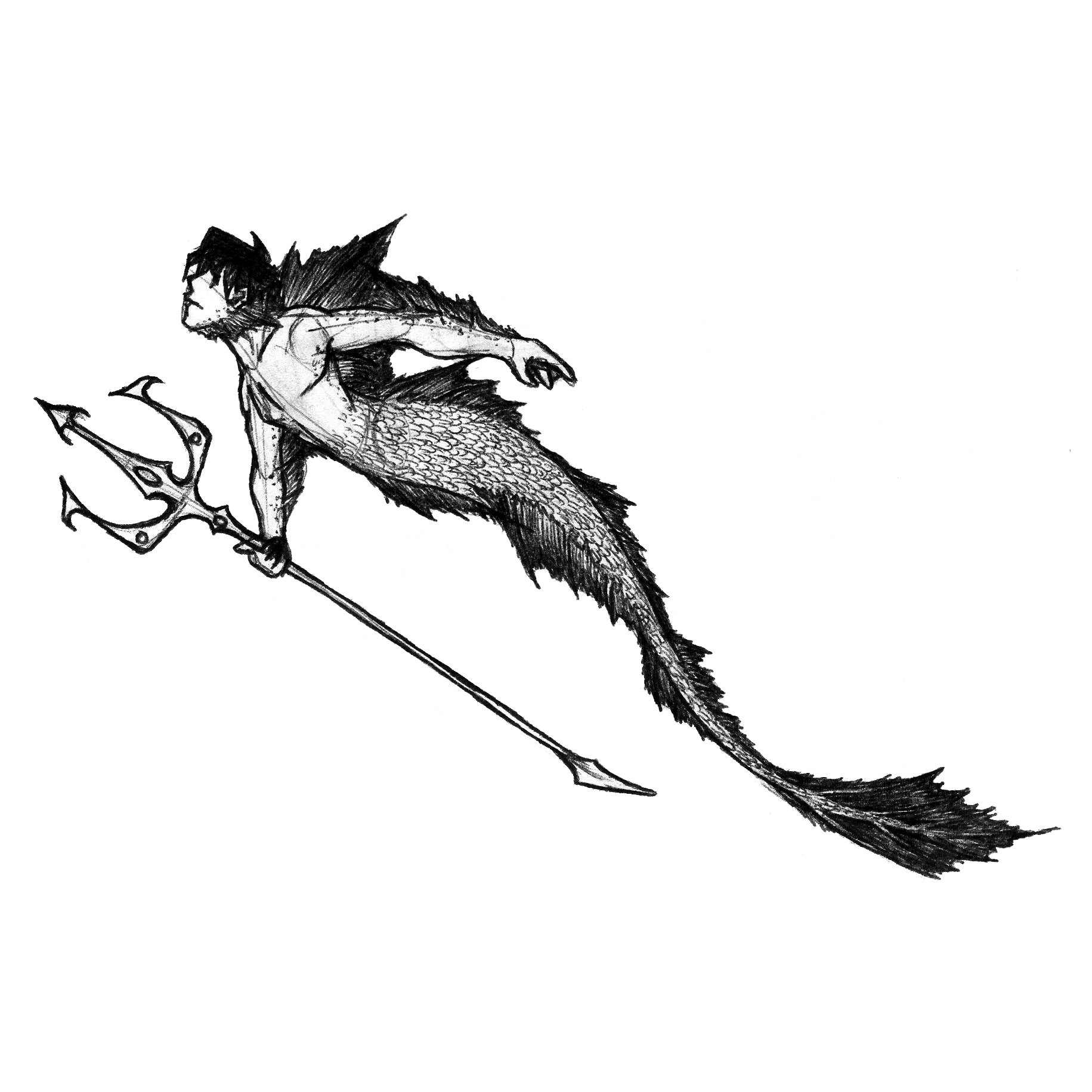 Merfolk sketch by Mervir on DeviantArt