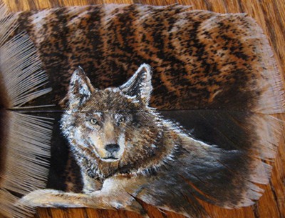 Wolf Feather Painting