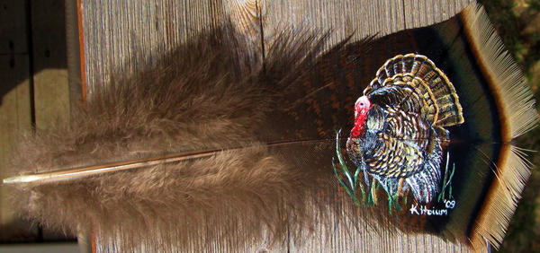 Tom Turkey Feather Painting