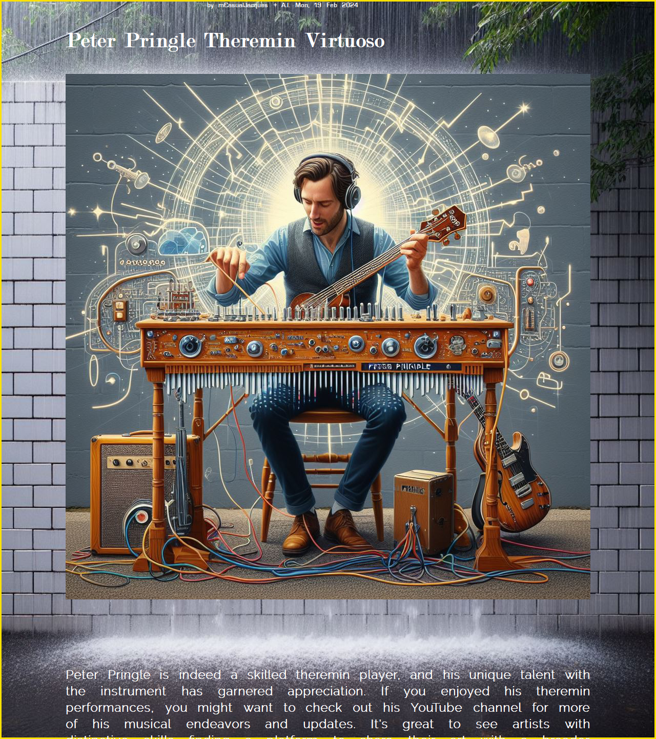 Peter pringle deals theremin