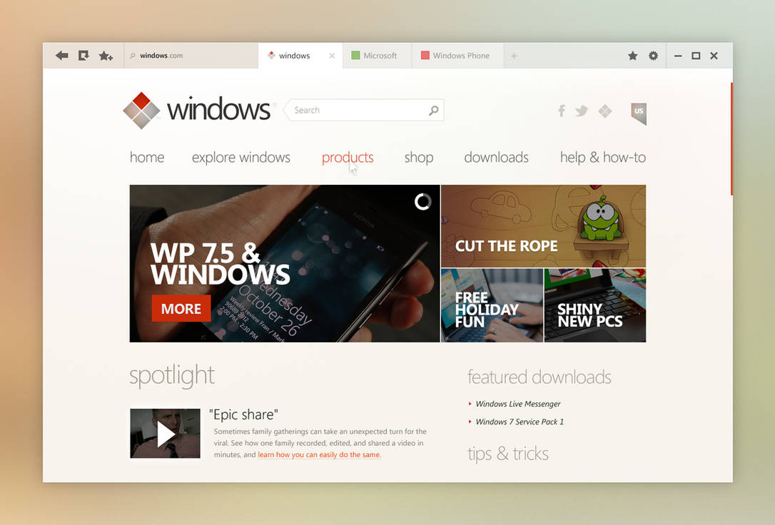 Windows UI Concept: Internet Explorer by kgbstyle on DeviantArt